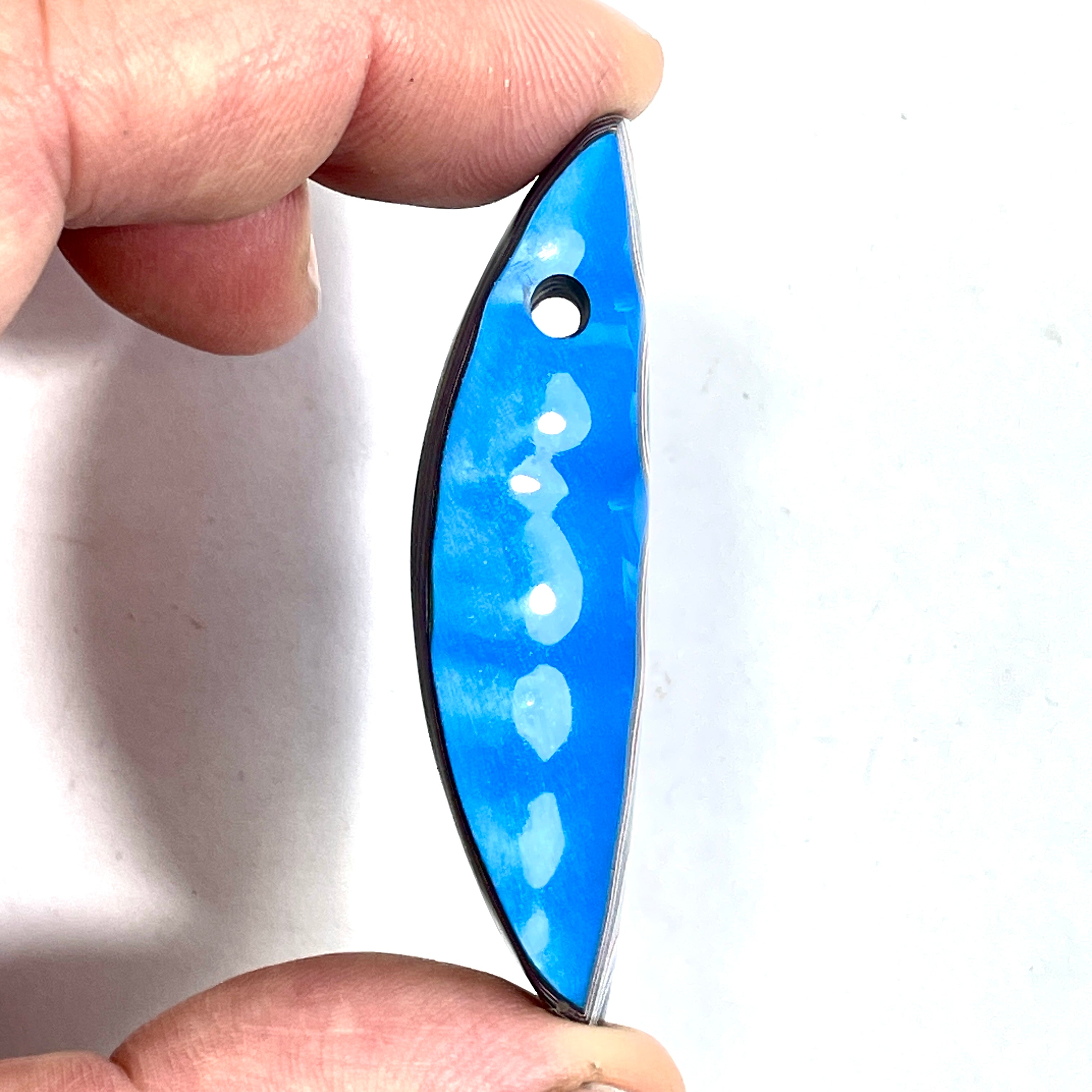 DVH Grabber Blue Ford Mustang Fordite Bead Pendant 57x18x15mm (6737)