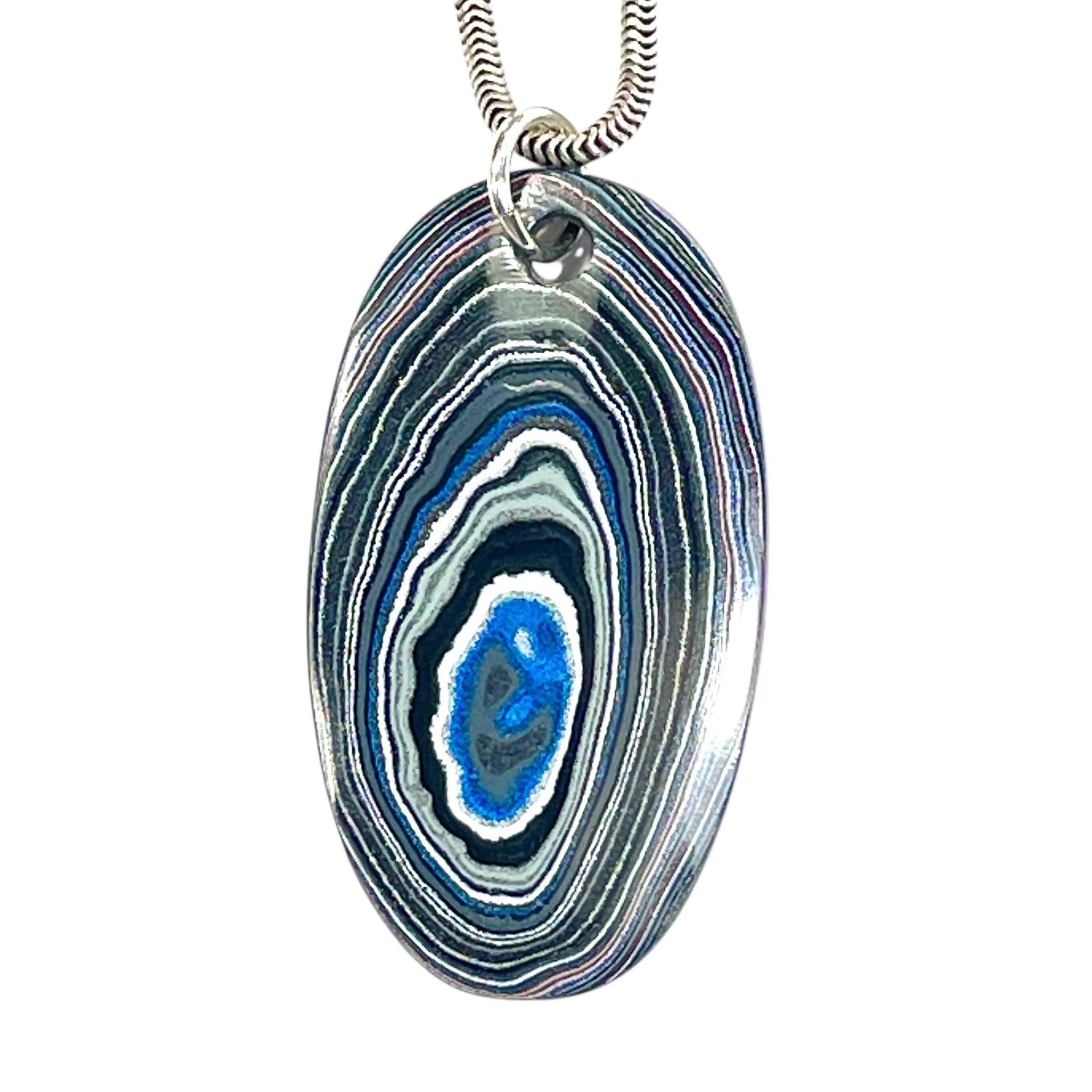 DVH Rapid Red Ford Mstng Fordite Pendant Michigan 38x21x4mm (6738)