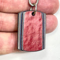 DVH Rapid Red Ford Mstng Fordite Dog Tag Pendant Michigan 34x24x6mm (6786)