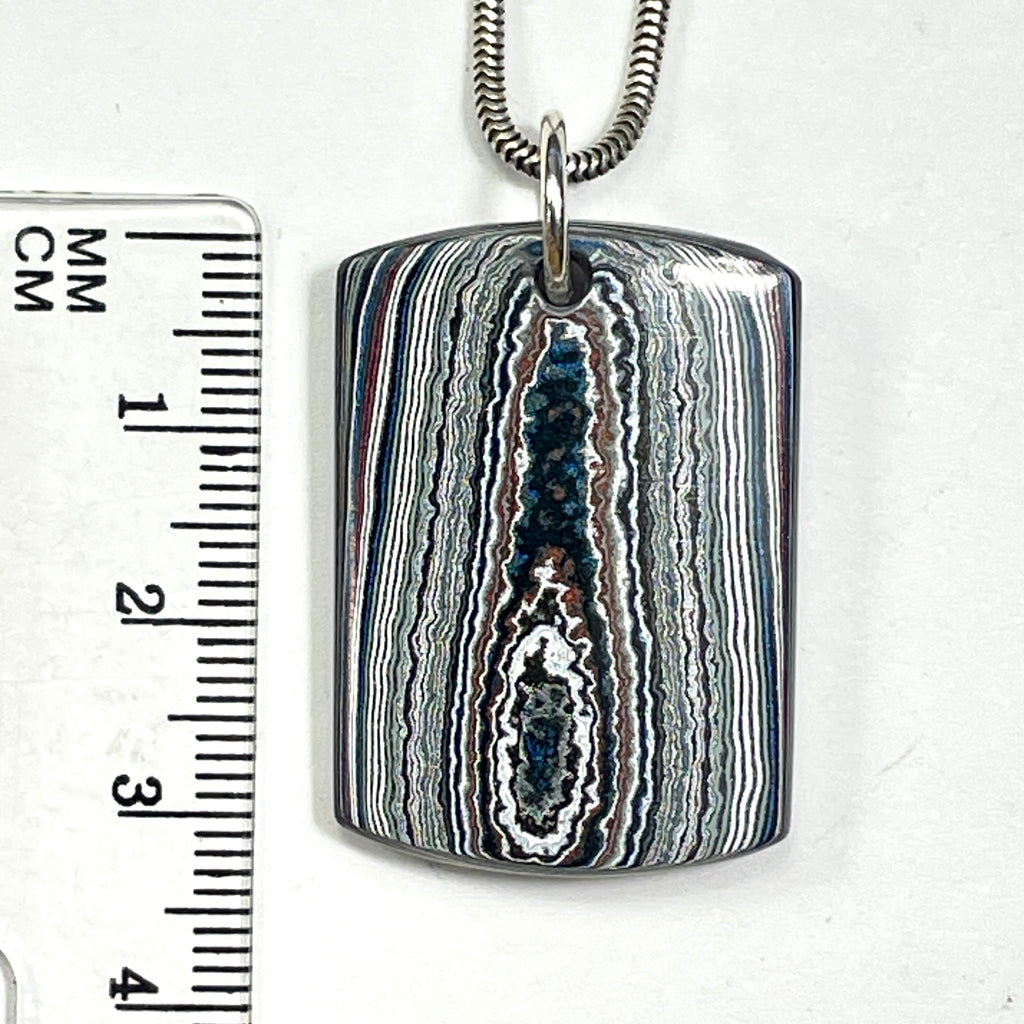 DVH Rapid Red Ford Mstng Fordite Dog Tag Pendant Michigan 34x24x6mm (6786)