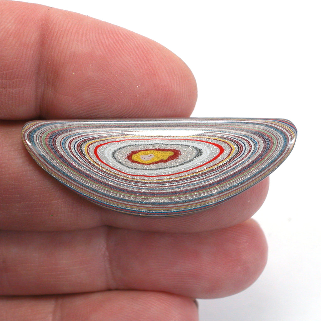 DVH Ford Focus C-Max Fordite Lustre Cabochon Michigan Assembly 46x17x4mm (5645)