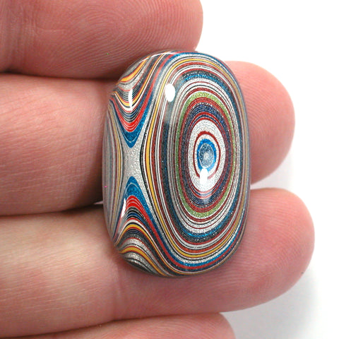 DVH Ford Focus C-Max Fordite Lustre Cabochon Michigan Assembly 30x20x6mm (5647)