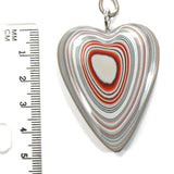 DVH Ford Focus C-MAX Fordite Heart Pendant Michigan Assembly 48x39x10mm (5669)