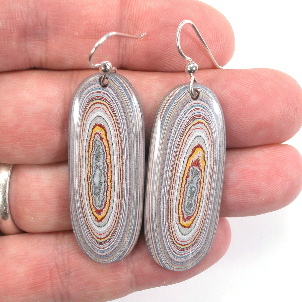 DVH Ford Focus C-MAX Fordite Earrings Michigan Assembly 44x17x4mm (5674)