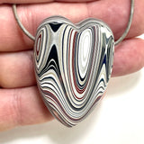 DVH Ford Focus C-MAX Fordite Heart Bead Pendant Michigan Assembly  48x33x12mm (5927)