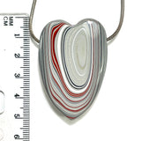 DVH Ford Focus C-MAX Fordite Heart Bead Pendant Michigan Assembly  48x33x12mm (5927)