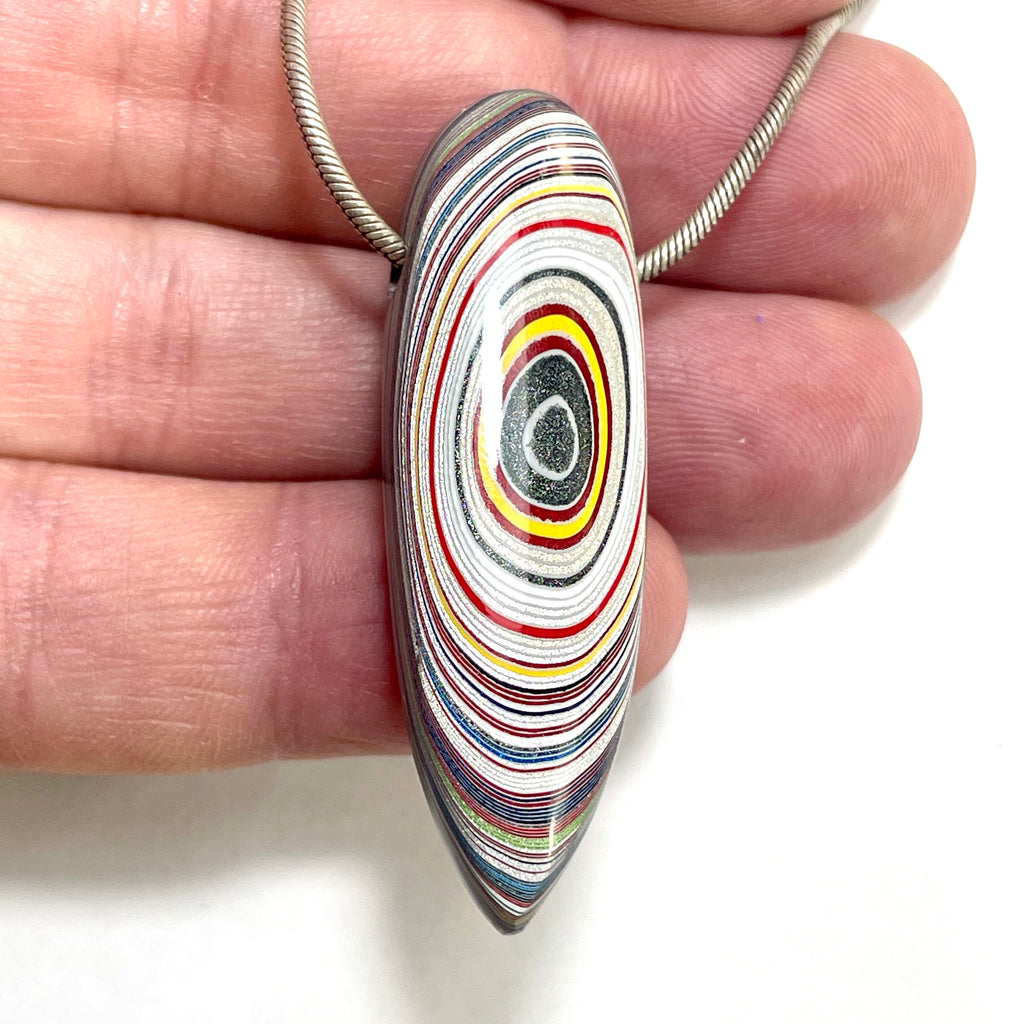 DVH Ford Focus C-MAX Fordite Bead Pendant Michigan Assembly  50x16x10mm (5929)
