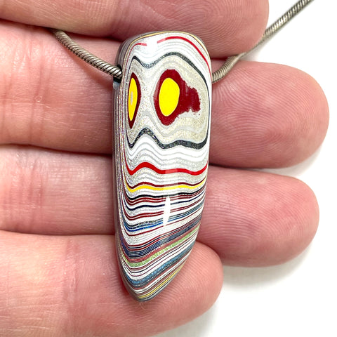 DVH Ford Focus C-MAX Fordite Bead Pendant Michigan Assembly  42x15x10mm (5930)