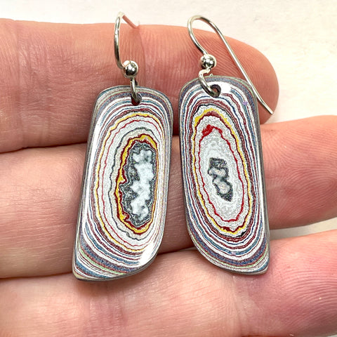 DVH Ford Focus C-MAX Fordite Earrings Michigan Assembly 32x14mm (5941)