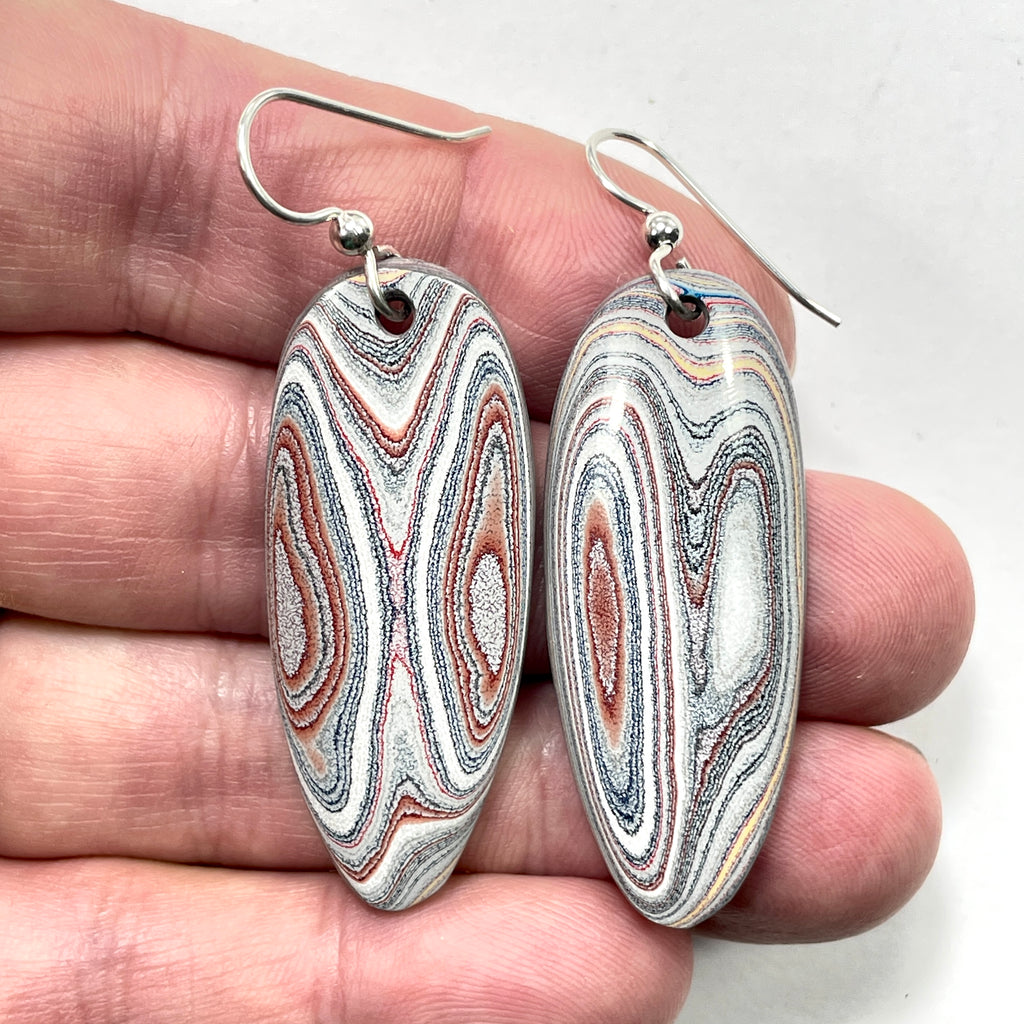 DVH Ford Focus C-MAX Fordite Earrings Michigan Assembly 45x18x5mm (6024)