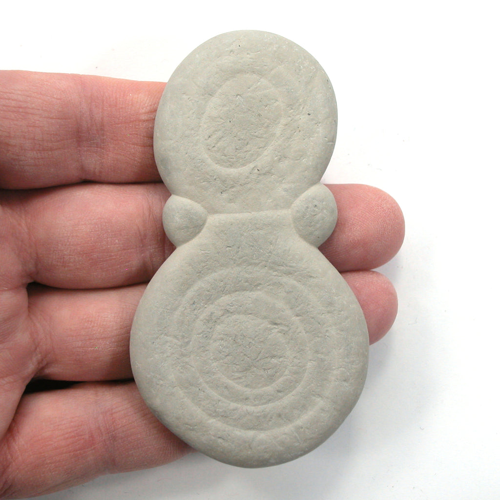 DVH Snowman Fairy Stone Concretion Goddess Rock Quebec 88x48x7mm (5505)