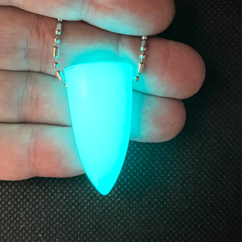 DVH Blue Kryptonite Glow in the Dark Shield Bead Strontium Aluminate 40x20x12mm (5869)