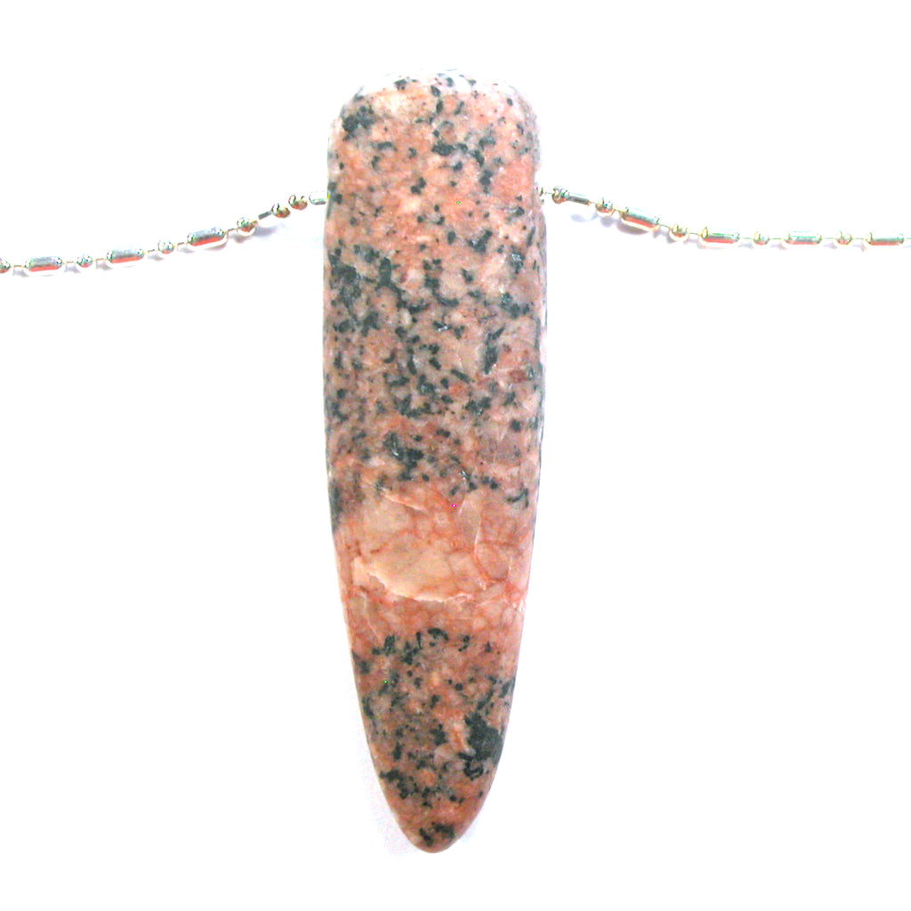 DVH Granite Striped Matte Finish Big Shield Bead OOAK 68x19x15mm (5619) - DVHdesigns