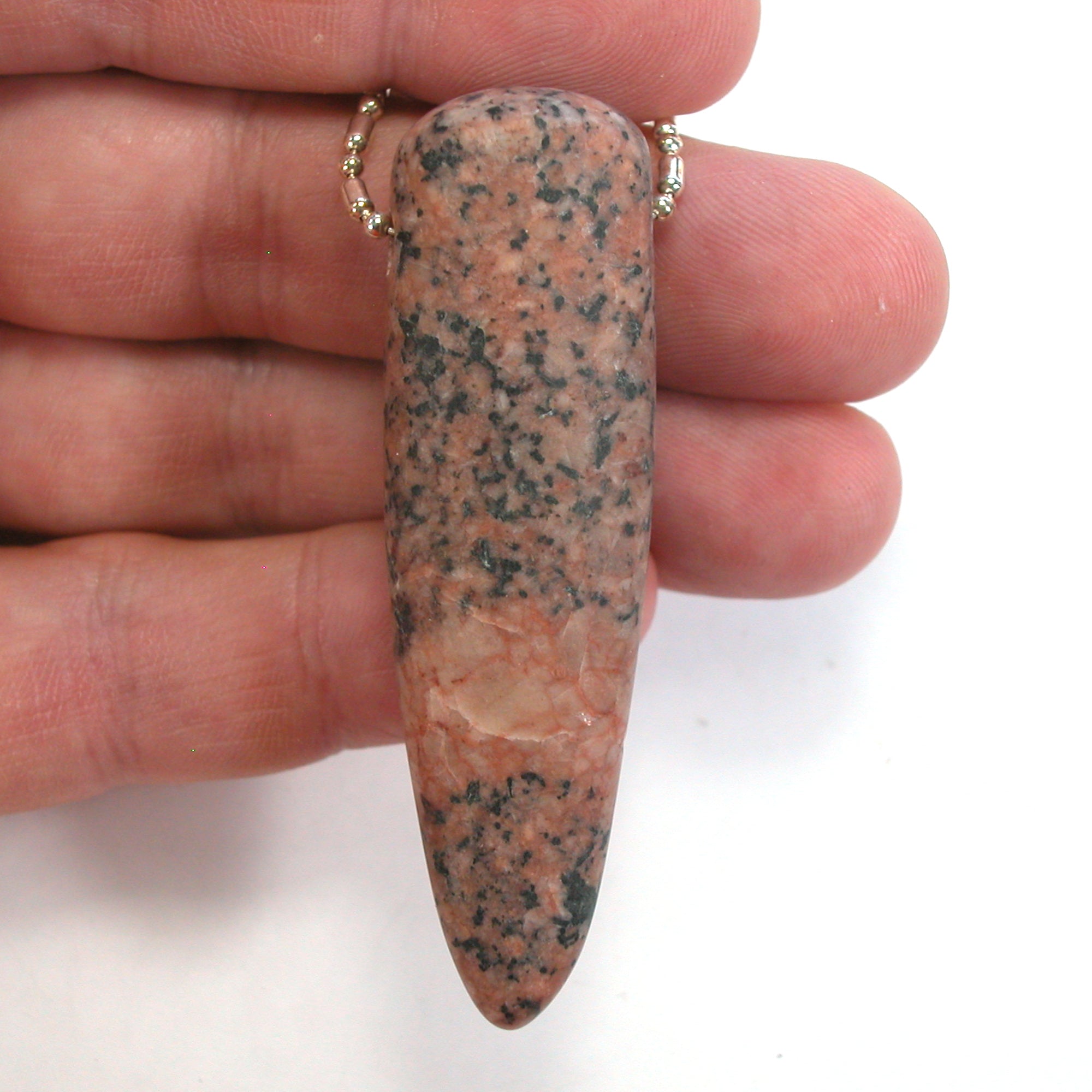 DVH Granite Striped Matte Finish Big Shield Bead OOAK 68x19x15mm (5619) - DVHdesigns