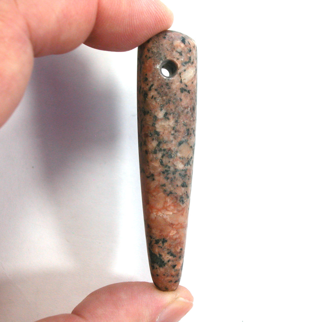 DVH Granite Striped Matte Finish Big Shield Bead OOAK 68x19x15mm (5619) - DVHdesigns