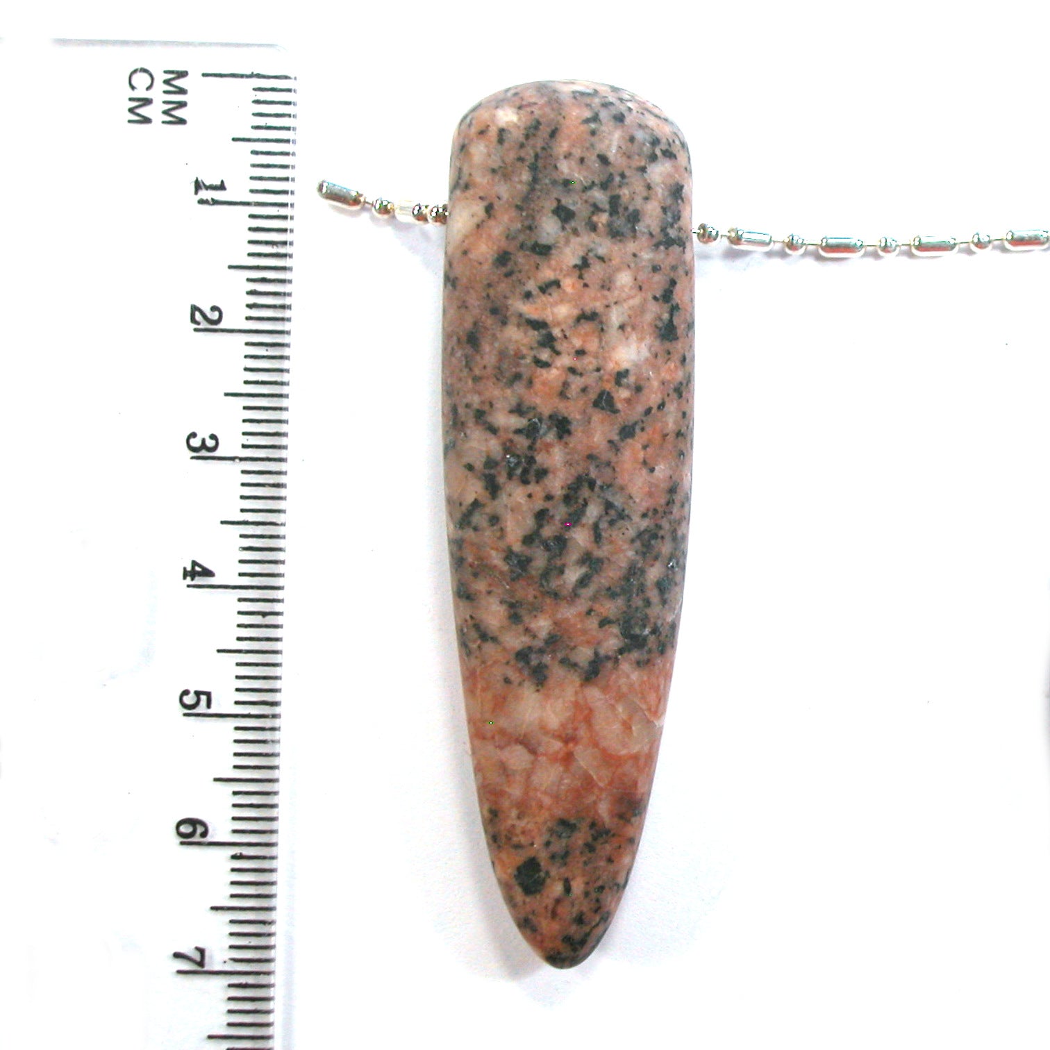DVH Granite Striped Matte Finish Big Shield Bead OOAK 68x19x15mm (5619) - DVHdesigns