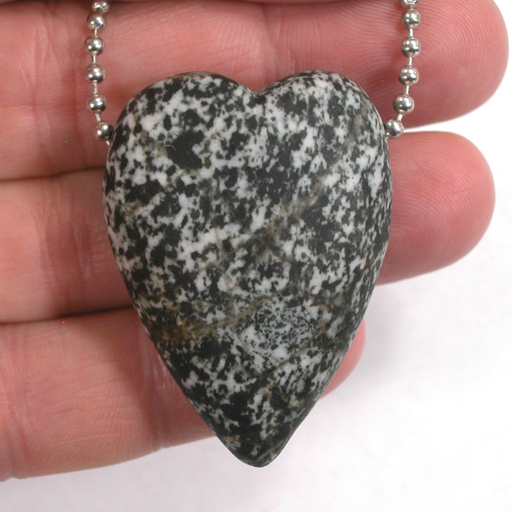 DVH Wolf Creek Radical Faerie Healed Heart of Stone Bead Pendant 44x32x15 (5321) - DVHdesigns