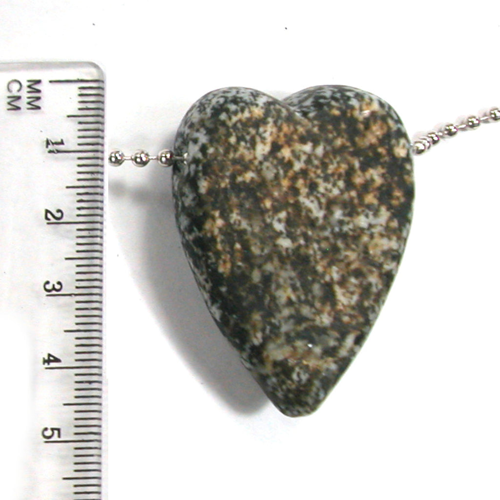 DVH Wolf Creek Radical Faerie Healed Heart of Stone Bead Pendant 44x32x15 (5321) - DVHdesigns