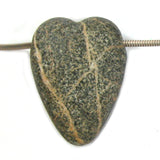 DVH Wolf Creek Radical Faerie Healed Heart of Stone Bead Pendant 42x32x12 (5339)