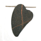 DVH Wolf Creek Radical Faerie Healed Heart of Stone Bead Pendant  70x42x10 (5340)