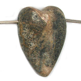 DVH Wolf Creek Radical Faerie Healed Heart of Stone Bead Pendant 48x33x11 (5341)
