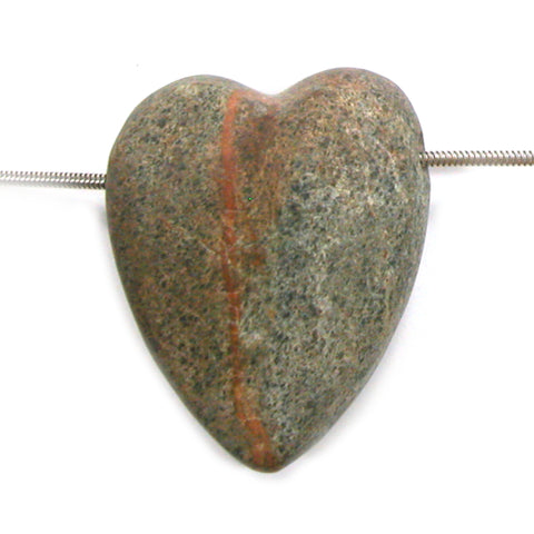 DVH Wolf Creek Radical Faerie Healed Heart of Stone Bead Pendant 41x33x17 (5364)
