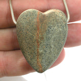 DVH Wolf Creek Radical Faerie Healed Heart of Stone Bead Pendant 41x33x17 (5364)