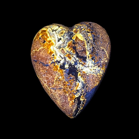 DVH Fluorescent Sphalerite Heart, Horn Silver Mine, Utah, 51x43x20mm(5840)