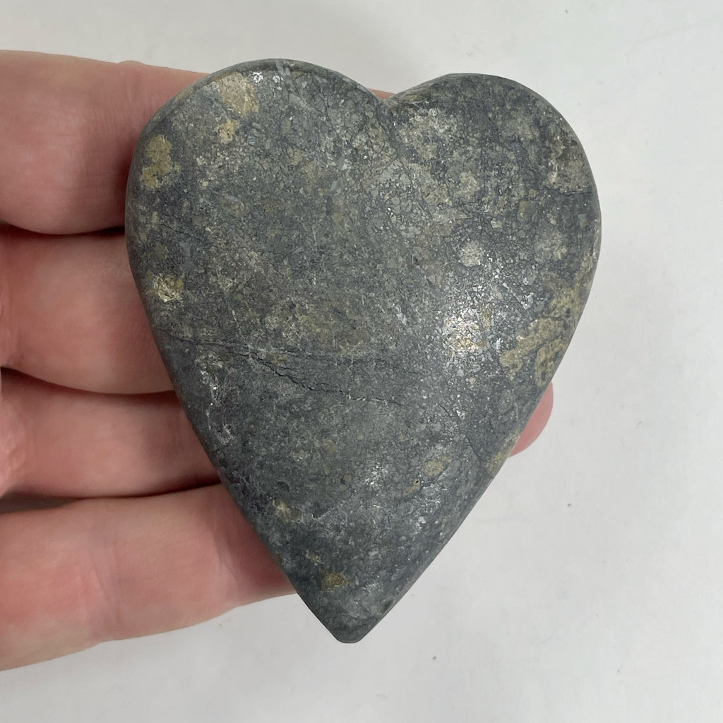 DVH Fluorescent Sphalerite Heart, Horn Silver Mine, Utah,  74x61x19mm (5842) - DVHdesigns