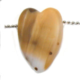 DVH Oregon Polka Dot Agate Matte Heart Bead Pendant 48x33x14mm Jasper (5372)