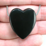 DVH Russian Jet Heart Bead Mourning Jewelry (5820)