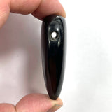 DVH Tennessee Jet Mourning Heart Bead Sunstone & MOP Inlay Jewelry Grief Reflief 58x42x17 (5884)
