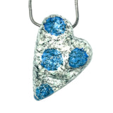 DVH K2 Blue "Jasper" Azurite in Granite Heart Bead Natural Surface 47x33x13mm (6135)