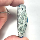 DVH K2 Blue "Jasper" Azurite in Granite Heart Bead Natural Surface 47x33x13mm (6135)