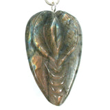 DVH Labradorite Yoni Heart Pendant Goddess 62x38x17mm (5676)