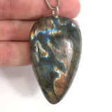 DVH Labradorite Yoni Heart Pendant Goddess 62x38x17mm (5676)