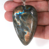 DVH Labradorite Yoni Heart Pendant Goddess 62x38x17mm (5676)