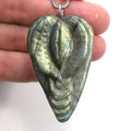 DVH Labradorite Yoni Heart Pendant Goddess 55x36x17mm (5579) - DVHdesigns