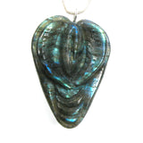 DVH Labradorite Yoni Heart Pendant Goddess 59x44x16mm (5588)