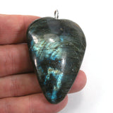 DVH Labradorite Yoni Heart Pendant Goddess 59x44x16mm (5588)