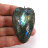 DVH Labradorite Yoni Heart Pendant Goddess 62x39x20mm (5614)