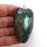 DVH Labradorite Yoni Heart Pendant Goddess 62x39x20mm (5614)