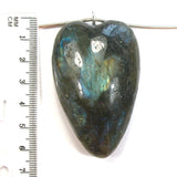 DVH Labradorite Yoni Heart Pendant Goddess 62x39x20mm (5614)