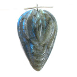 DVH Labradorite Yoni Heart Pendant Goddess 55x36x19mm (5615)