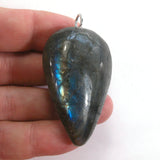 DVH Labradorite Yoni Heart Pendant Goddess 55x36x19mm (5615)