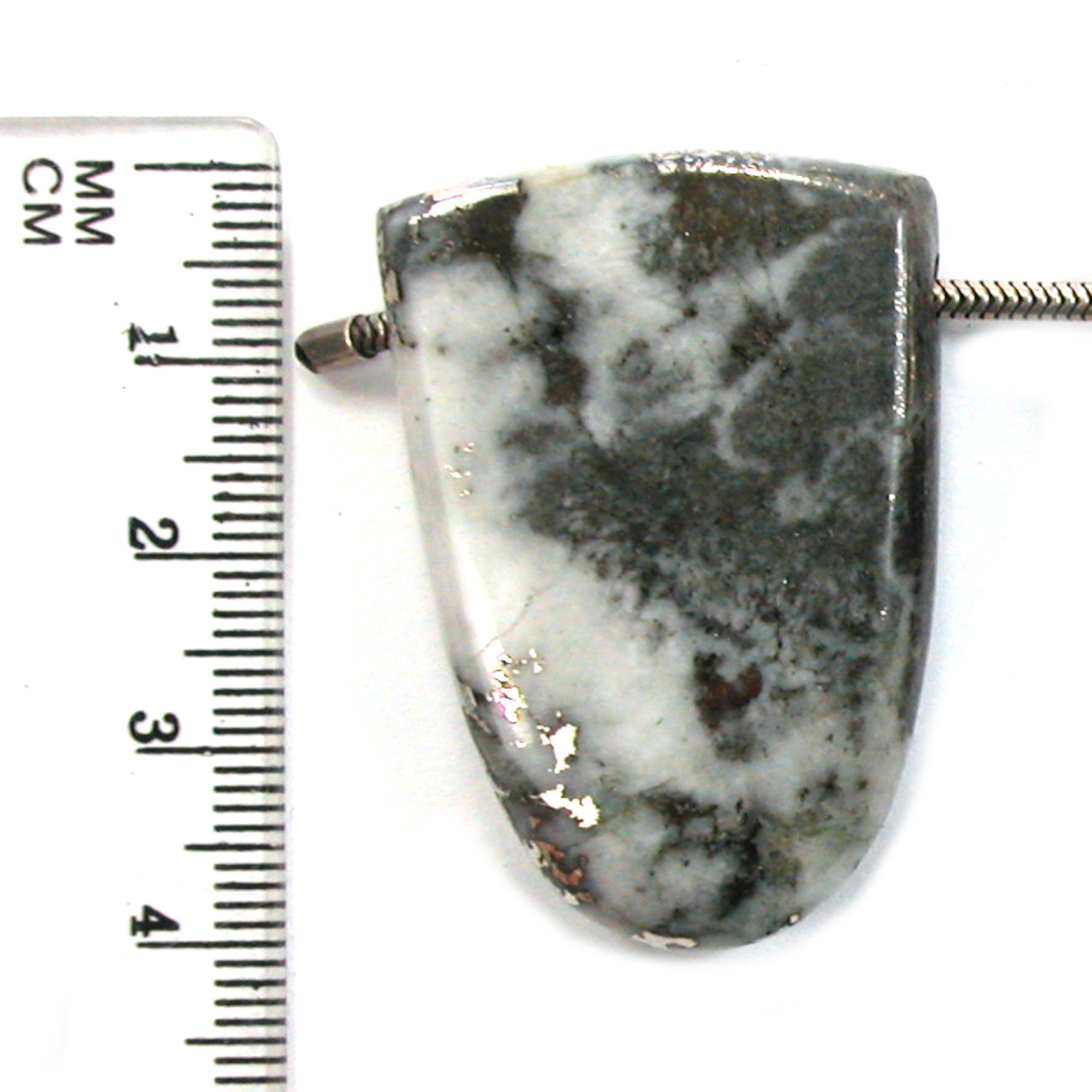 DVH 117ct Rare Michigan Mohawkite Bead Pendant Copper Ore Quartz 40x27x10mm (5758) - DVHdesigns