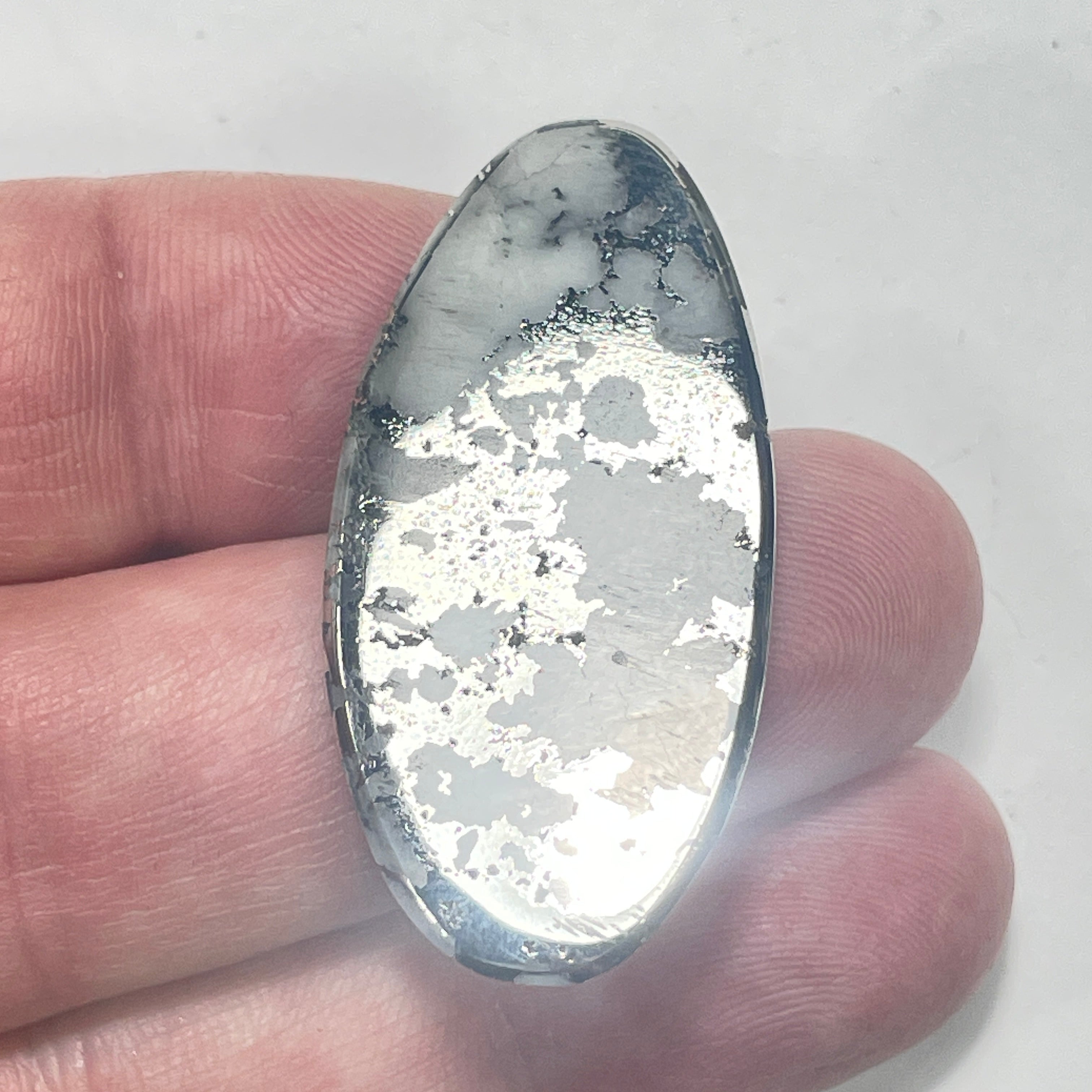 DVH Rare Spiderweb Mohawkite Cabochon Michigan Copper Ore Cab 44x22x5mm (6413) - DVHdesigns