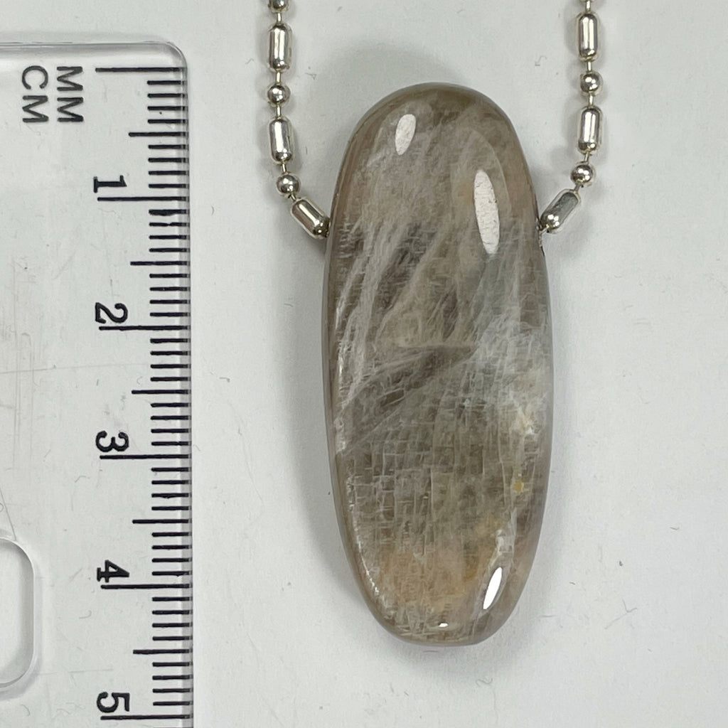 DVH/PC 54ct Big Black Silver Moonstone Bead Madagascar 42x17x9mm (5849) - DVHdesigns