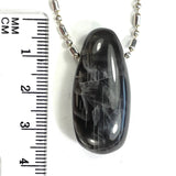 DVH/PC 43ct Big Black Silver Moonstone Bead Madagascar 34x16x11mm (5875)