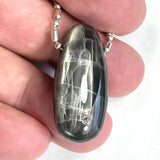 DVH/PC 43ct Big Black Silver Moonstone Bead Madagascar 34x16x11mm (5875)